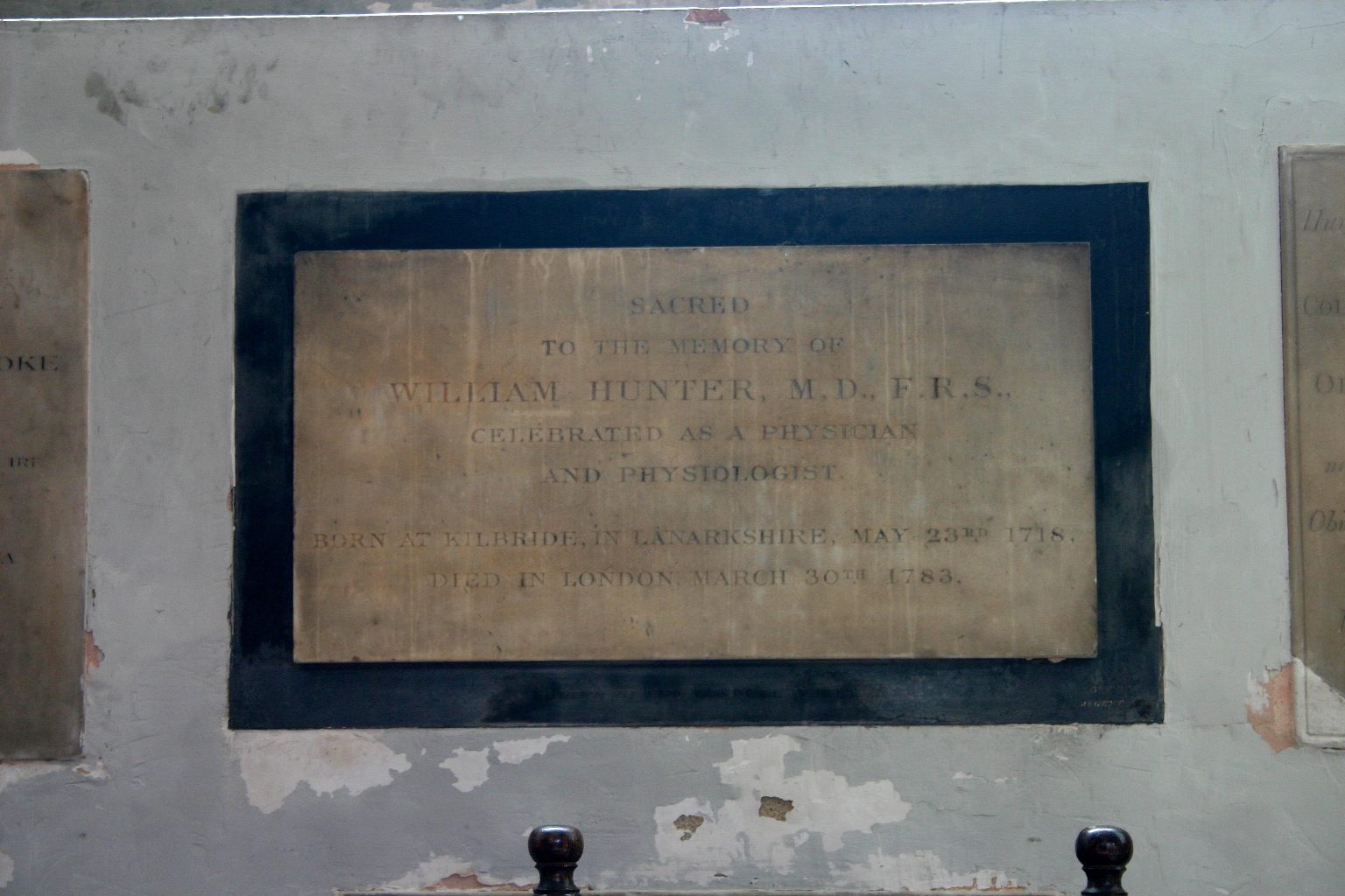 William Hunter S Funeral Tablet